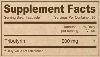 DEVA VEGAN TRIBUTYRIN (Deva Nutrition LLC) Supplement Facts