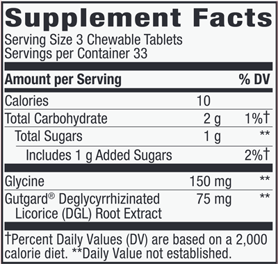 DGL 100 chew tabs (Nature's Way) Supplement Facts