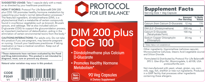DIM 200 Plus CDG 100 (Protocol for Life Balance) Label