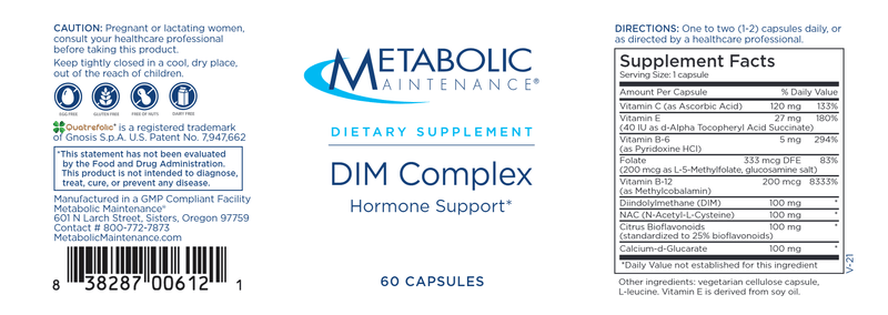 dim complex with cofactors (metabolic maintenance) label