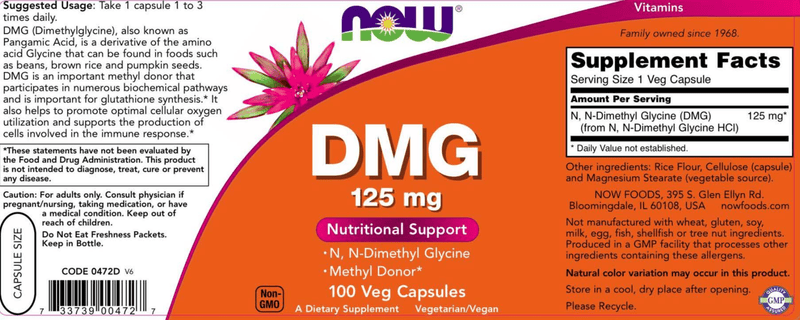 DMG 125 mg (NOW) Label
