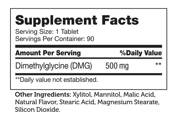 DMG Supplement Facts Label