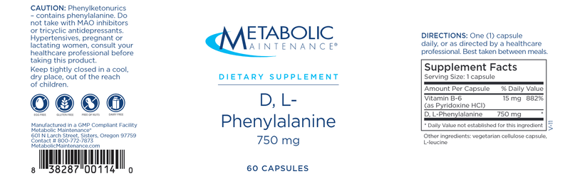 D, L-Phenylalanine (Metabolic Maintenance) label