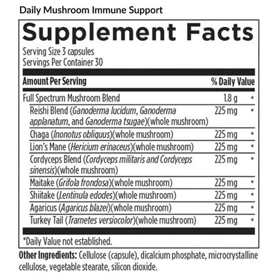 Daily Mushroom Immune Support (EquiLife) supplement facts