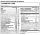 daily nutritional support vanilla (equilife) supplement facts