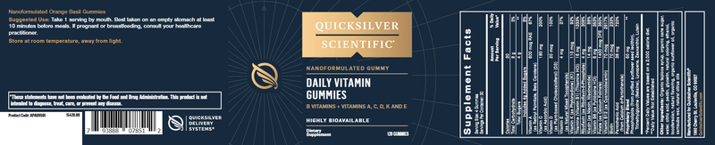 Daily Vitamin Gummies (Quicksilver Scientific) Label