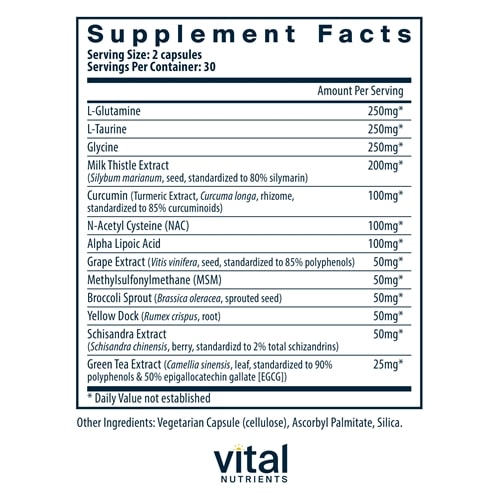 Detox Formula 60ct Vital Nutrients supplements