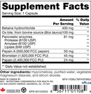 digestive enzymes sap (nfh nutritional fundamentals) supplement facts
