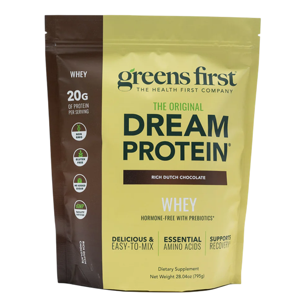 dream protein whey chocolate greens first