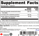 egcg sap (nfh nutritional fundamentals) supplement facts