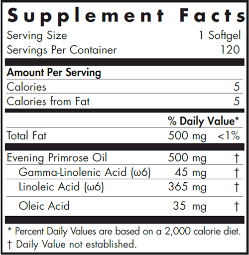 EPO (Allergy Research Group) Supplement Facts