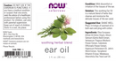 ear oil relief now foods label