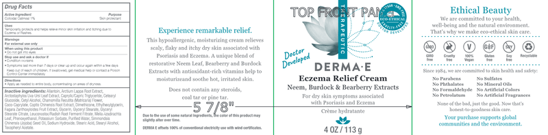 eczema relief cream dermae label