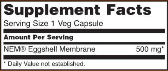 Eggshell Membrane 500 mg (NOW) Supplement Facts