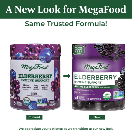 Elderberry Immune Support (MegaFood) new look