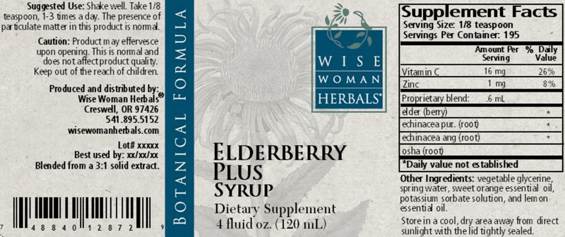 Elderberry Plus Syrup 4oz Wise Woman Herbals products