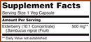 elderberry extract 500 mg (now foods) supplement facts