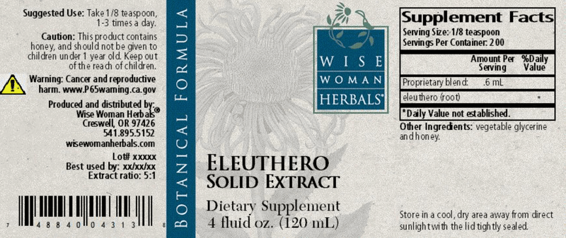 Eleuthero Solid Extract 4oz Wise Woman Herbals products