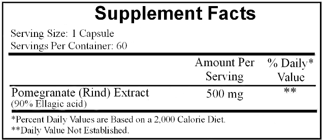 Ellagic 500 mg (Ecological Formulas) Supplement Facts