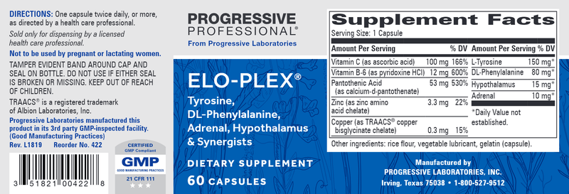 Elo-Plex (Progressive Labs) Label