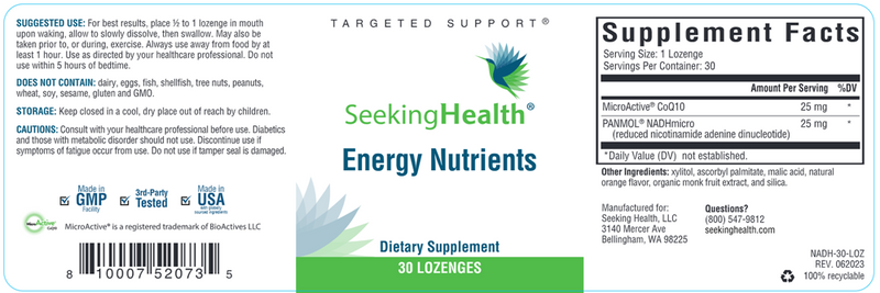 Energy Nutrients Seeking Health Label
