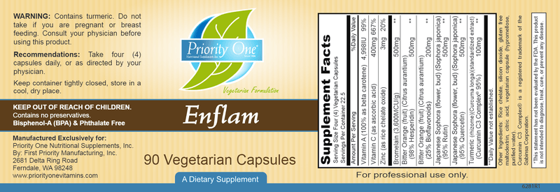 Enflam (Priority One Vitamins) label