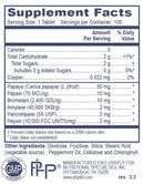enzymints (professional health products) supplement facts