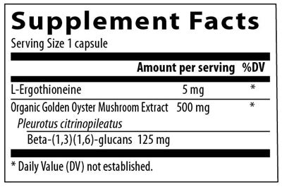 Ergo+ L-Ergothioneine Capsules (Real Mushrooms) supplement facts