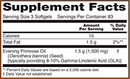 evening primrose oil 500 mg (now foods) supplement facts