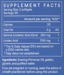 evening primrose oil softgels bodybio supplement facts