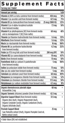 every man's one daily 55+ (new chapter) supplement facts