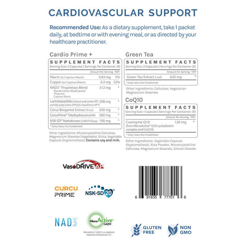 ExactPax | Cardiovascular Support (InfiniWell) label
