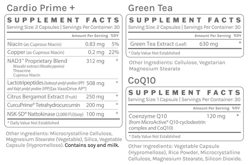 exactpax | cardiovascular support (infiniwell) supplement facts