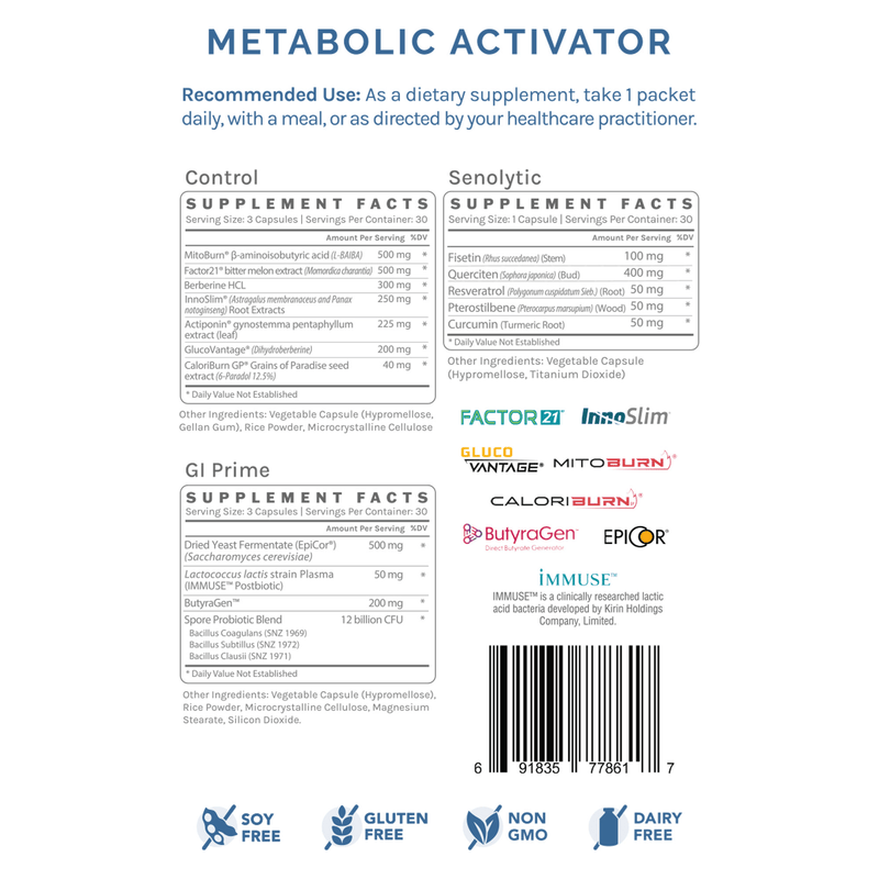 ExactPax Metabolic Activator (InfiniWell) label