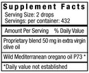 extra strength oregawild (physician’s strength) supplement facts