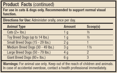 Eye Support Cats & Dogs (Dr. Mercola) Product Facts