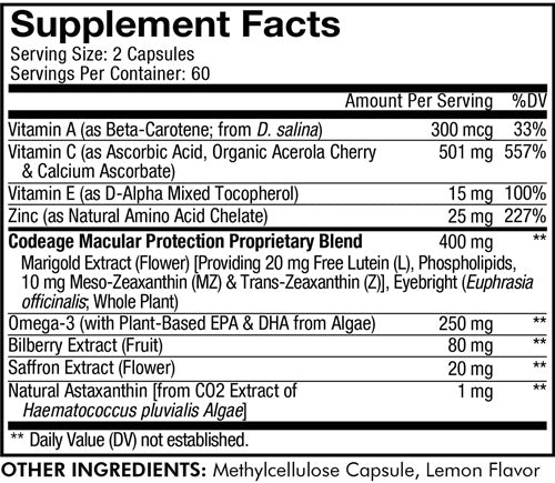 Eyes Vitamins (Codeage) supplement facts