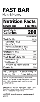 fast bar nutrition facts