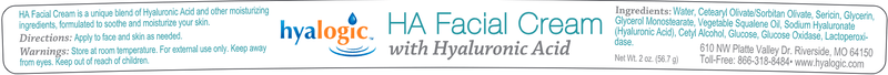 Face Cream with Hyaluronic Acid (Hyalogic) Label