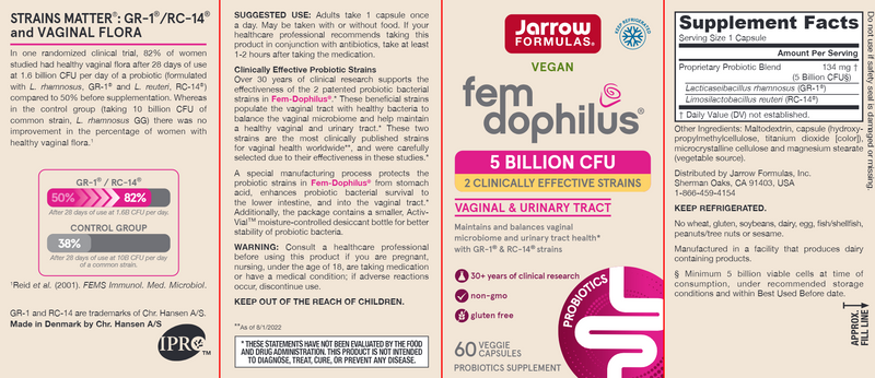 FemDophilus Jarrow Formulas label