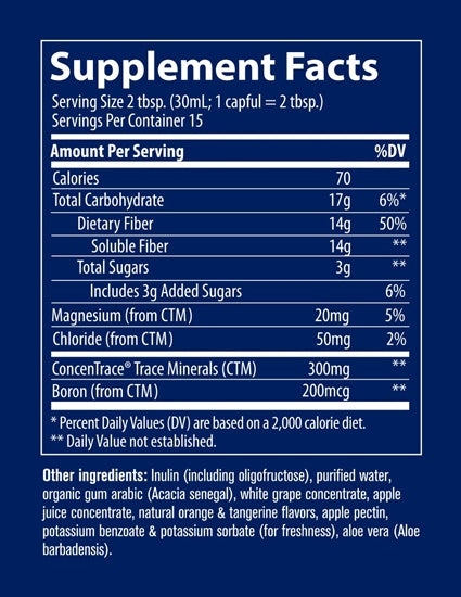 Fiber 14g Supplement Facts Label