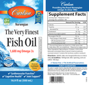 the very finest fish oil carlson labs label