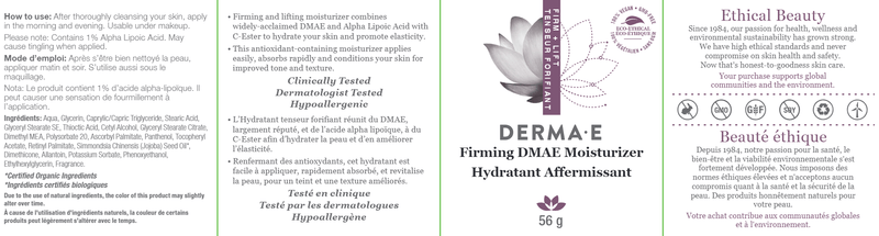 Firming Moisturizer with DMAE (DermaE) label
