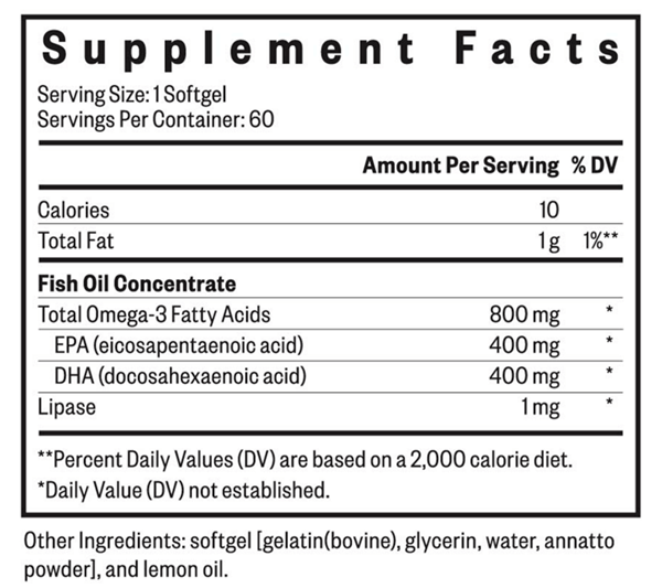 fish oil (seeking health) supplement facts