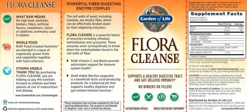 Flora Cleanse (Garden of Life) Label