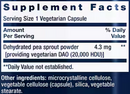 food sensitivity relief with diamine oxidase (dao) (life extension) supplement facts