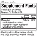 full spectrum magnesium (equilife) supplement facts