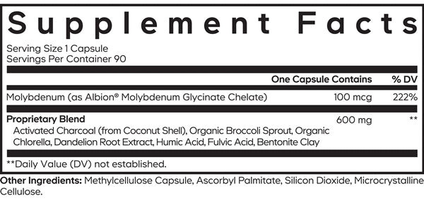 Full Spectrum Binder+ Supplement Facts Label
