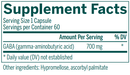 gaba 700 genestra supplement facts