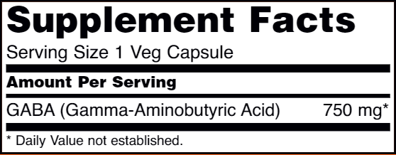 gaba 750 mg (now foods) supplement facts